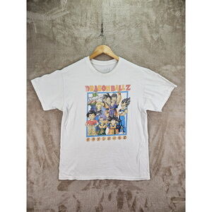 Dragon Ball Z Graphic T-shirt Size L 100% Cotton Tee White Short Sleeve